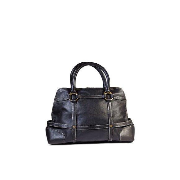 Prix De Dressage Satchel Black Leather Ghurka Style Satchel Purse - Picture 11 of 11